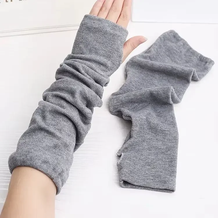 Autumn Winter Hand  Sleeves Women  Thicken  Fashion Casual Warm Long Sleeve  Fingerless Gloves Cuff Mittens Arm Warmers
