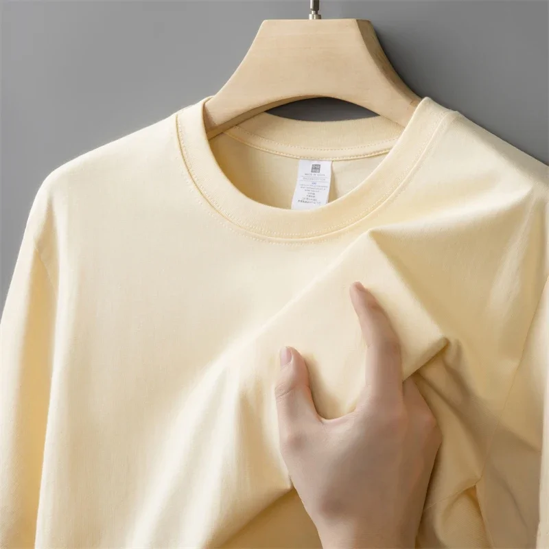 Solid Color Round-neck Large-size Men Women  Cotton T-shirt Street Casual Sport Comfort Versatile Couple Adult Short-sleeve