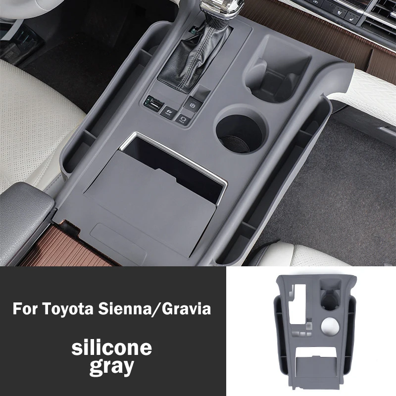 

Silicone Center Console Storage for Toyota Sienna Granvia 2024 2023 2022 2021 Sleeve Gear Cover Interior Upgrade