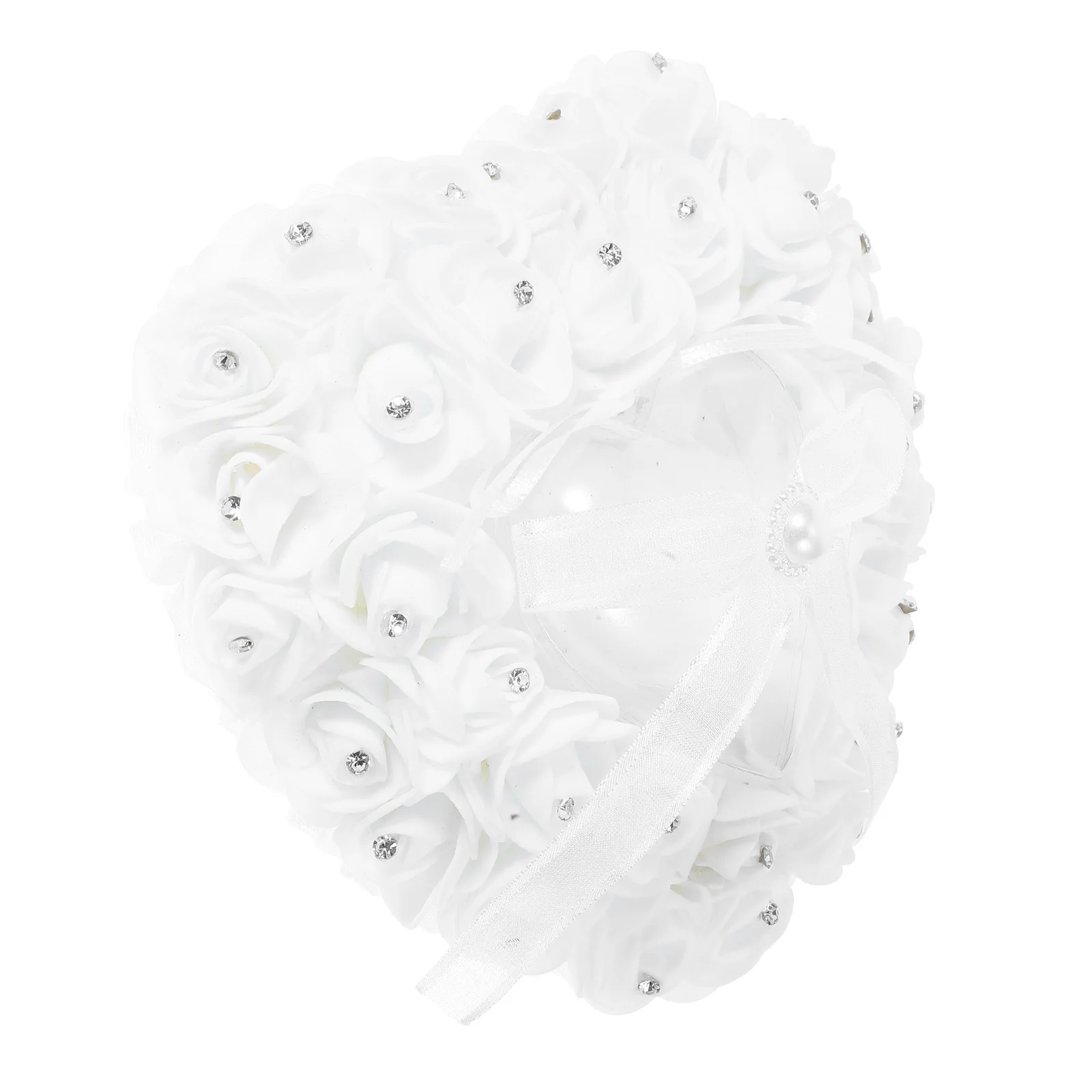 

Wedding Jewelry Display Box Heart Shaped Ring Presentation Holder For Ceremony Proposal Keepsake Storage Vintage Rhinestone
