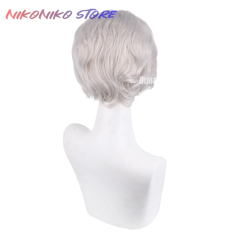 أنيمي الشيطان قد يبكي فيرجيل كوسبفريه شعر مستعار دانتي التوأم شقيق قصير أبيض اجتاحت الشعر الخلفي لعبة الفارس الأسود نيلو أنجلو شعر مستعار كرنفال