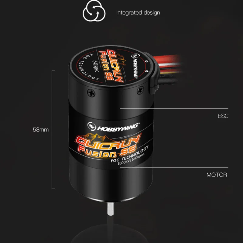 Hobbywing QuicRun Fusion SE 1200KV/1800KV Sensored Brushless Motor Built In 40A ESC XT60 Waterproof For 1/10 1/8 RC Car part