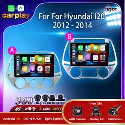 Car Android Radio For Hyundai I20 2012 - 2014 Multimedia Automotive 8Core 4G Navigation Carplay Car Video Bluetooth Stereo DSP