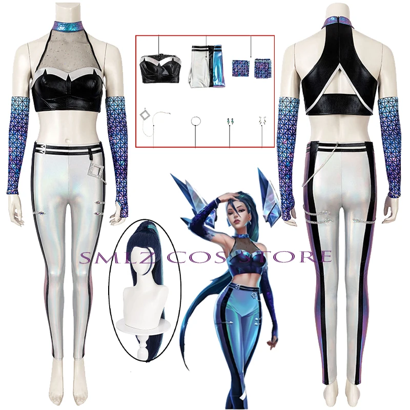 KDA Kaisa Cosplay Game LOL Daughter of the Void Costume Woman Sexy Uniform Kai'Sa Wig Suit Halloween Party Play Outfit Prop