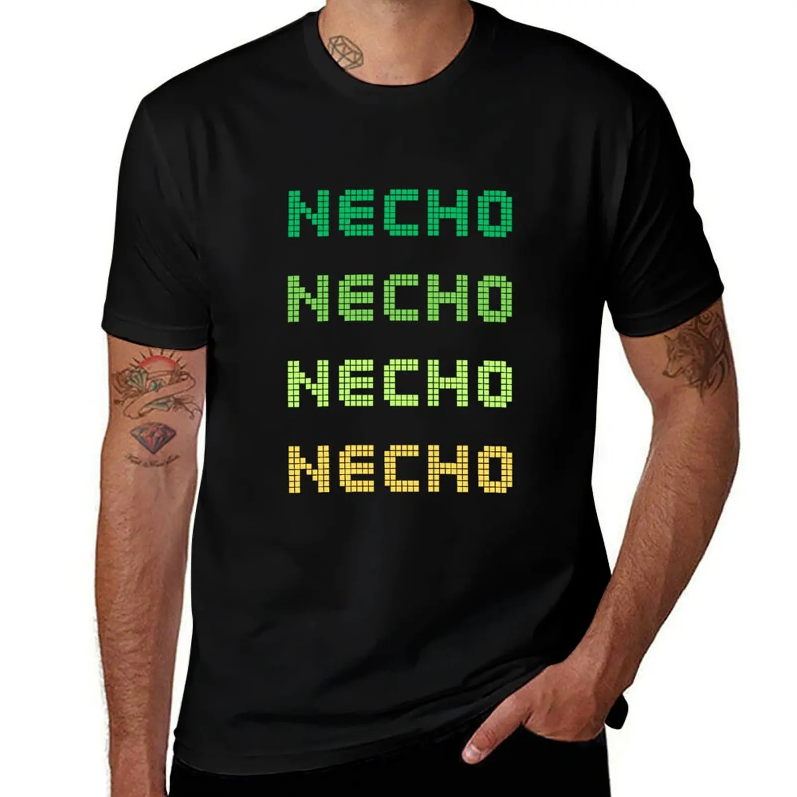 Necho pixel design T-Shirt Large Size Loose Casual Tee T-Shirt