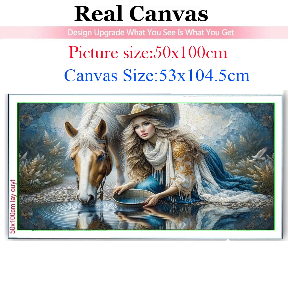 Beautiful Cowgirl Horse Diy Diamond Painting Fantasy Vibrant Mystical Diamond Mosaic Embroidery Cross Stitch Kits Home Decor