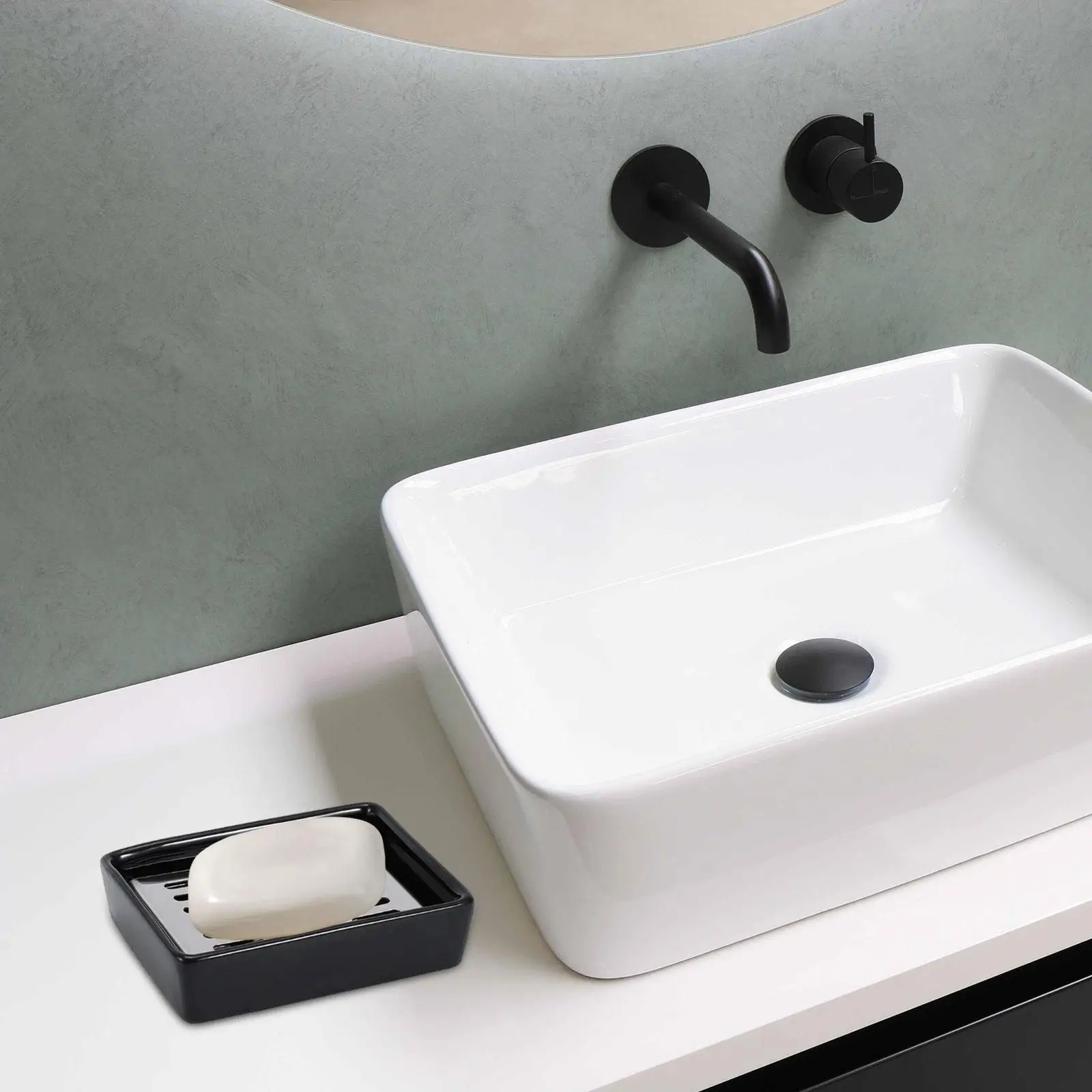 

Bathroom Soap Dish Bath Sponge Holder Hollow Drainage with Removable Drain Tray Self Draining for Gift Dorm Housewarming Hotel
