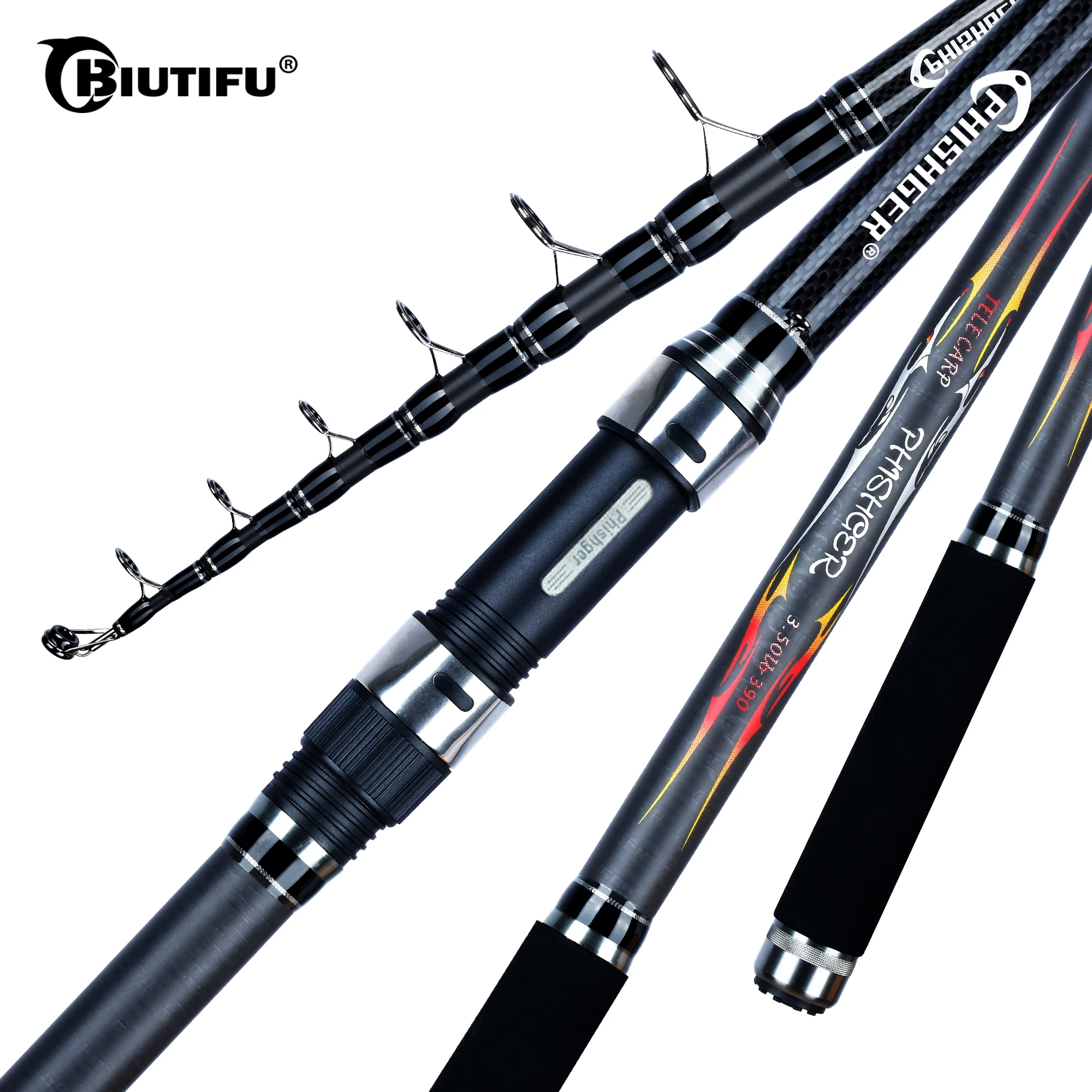 Caña telescópica carbono PHISHGER BIUTIFU – Surfcasting y carpa