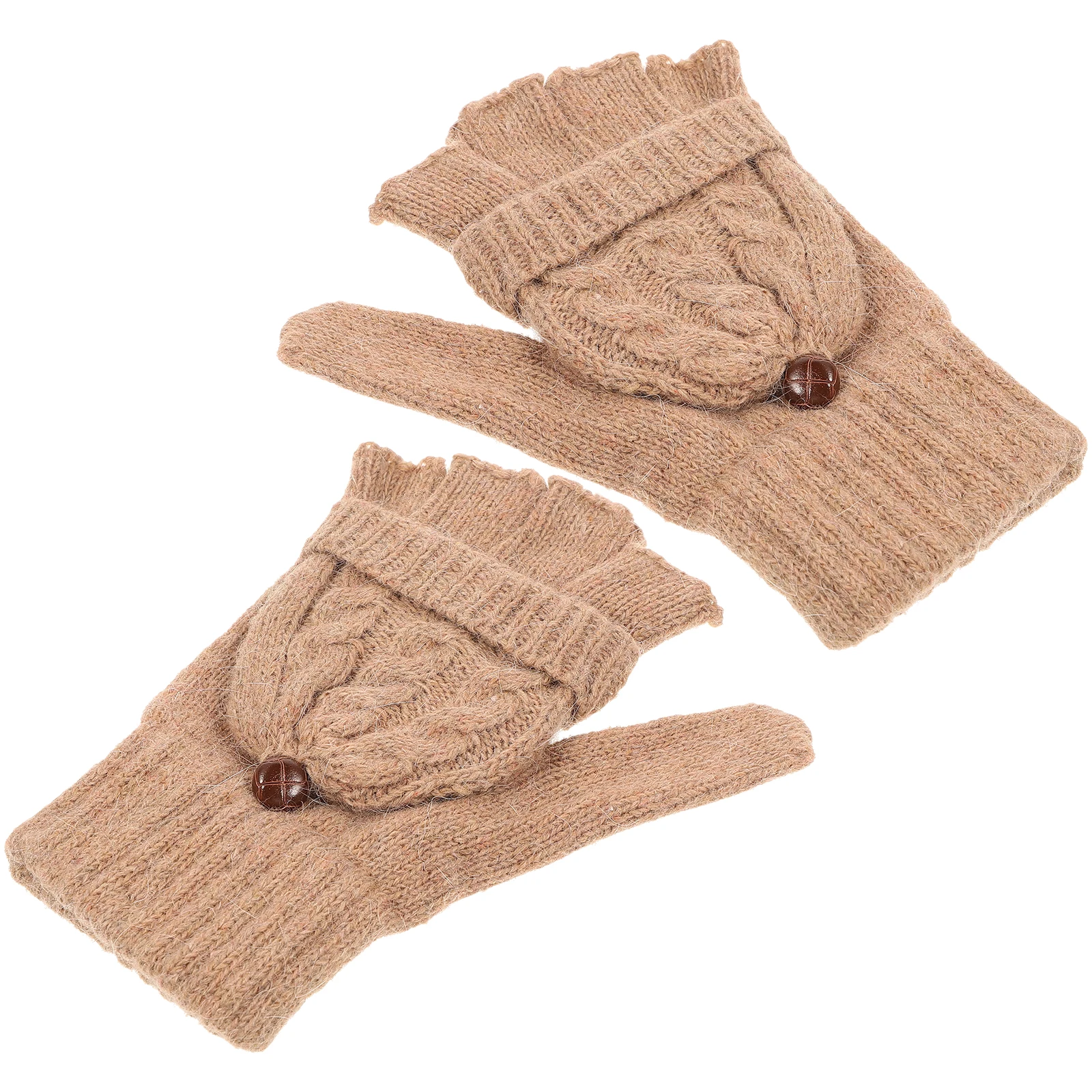 

Thermal Half Finger Gloves Pink Winter Lightweight Soft Comfortable Knitted Fingerless Mitten Cover Warm Hand Washable Air Dry
