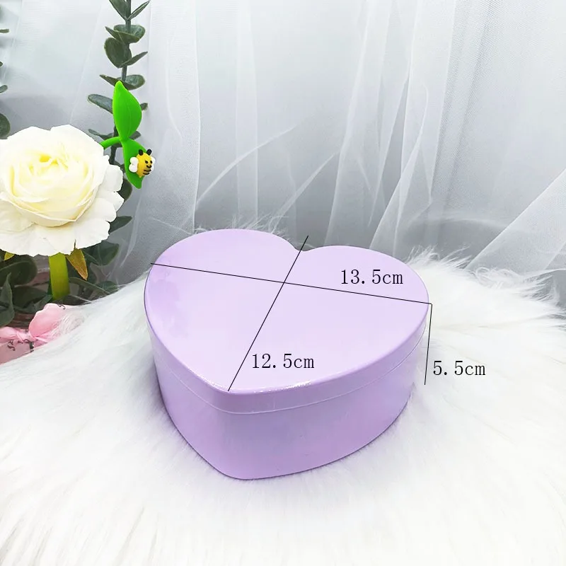 Jewelry Box Makeup Organizer with Mirror Girl Cute Plastic Box Make Up Storage Container Jewelry Tool Heart Shape