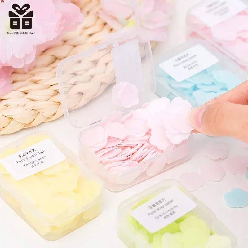 Portable Mini Strawberry Paper Soap Disposable Hand Washing Scented Soap Papers Hand Care Cleaning Soaps Bath Travel Supplies