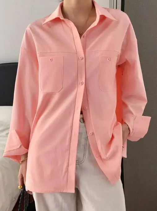 

Повседневная рубашка с длинными рукавами для осенних каникул, модная, простая, высококачественная текстура, женская рубашка с воротником с лацканами