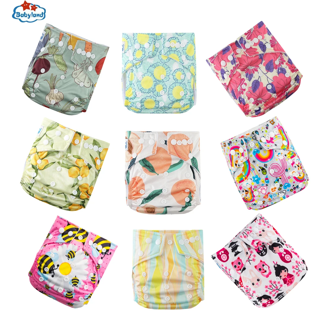 Pañales Ecologic Babyland 9pcs/set Washable Eco-Friendly Cloth Diaper Cover Adjustable Nappy Diaper Shells Diapers For Children