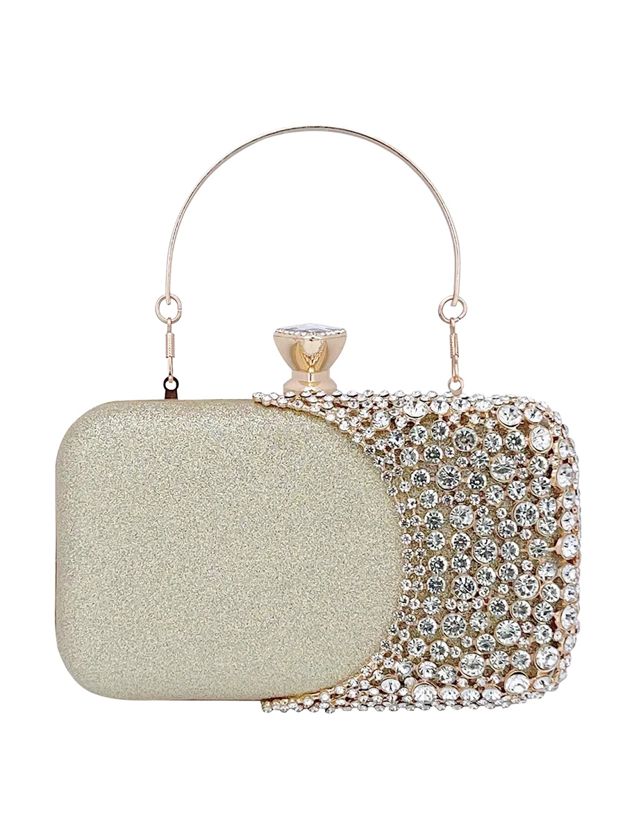 Imagem -06 - Crystal Evening Clutch Bolsa Bolsa de Casamento Festa Nupcial do Baile Sparkly Jantar Clutch Bags Rhinestone Glitter Handbag Ouro