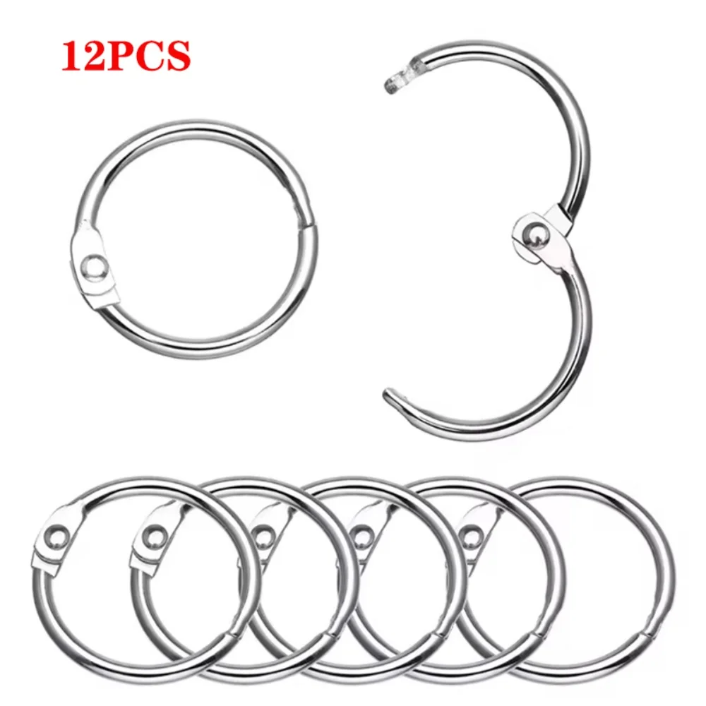 12PCS Metal Ring Binder Book Ring Photo Album Binding Ring for DIY Office Book Paper Open Loop Clasp Binding Supplies 20-30mm view 5
