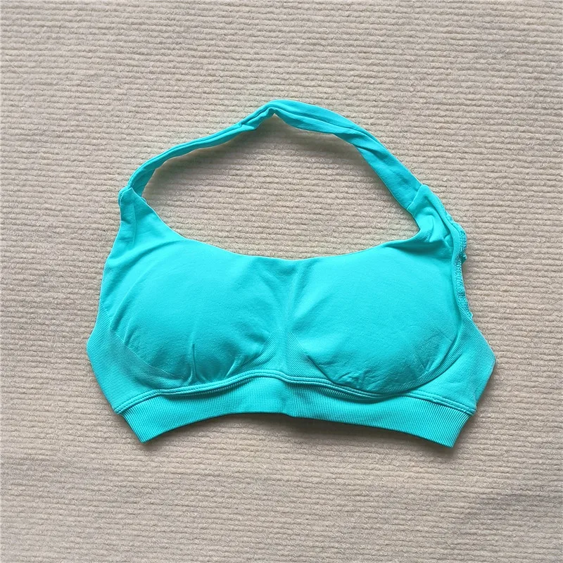 HBC Women's Sports Bra High Elastic Halter Top Push-up Fitness Workout Underwear Seamless Gym Tops Yoga Bra image 2