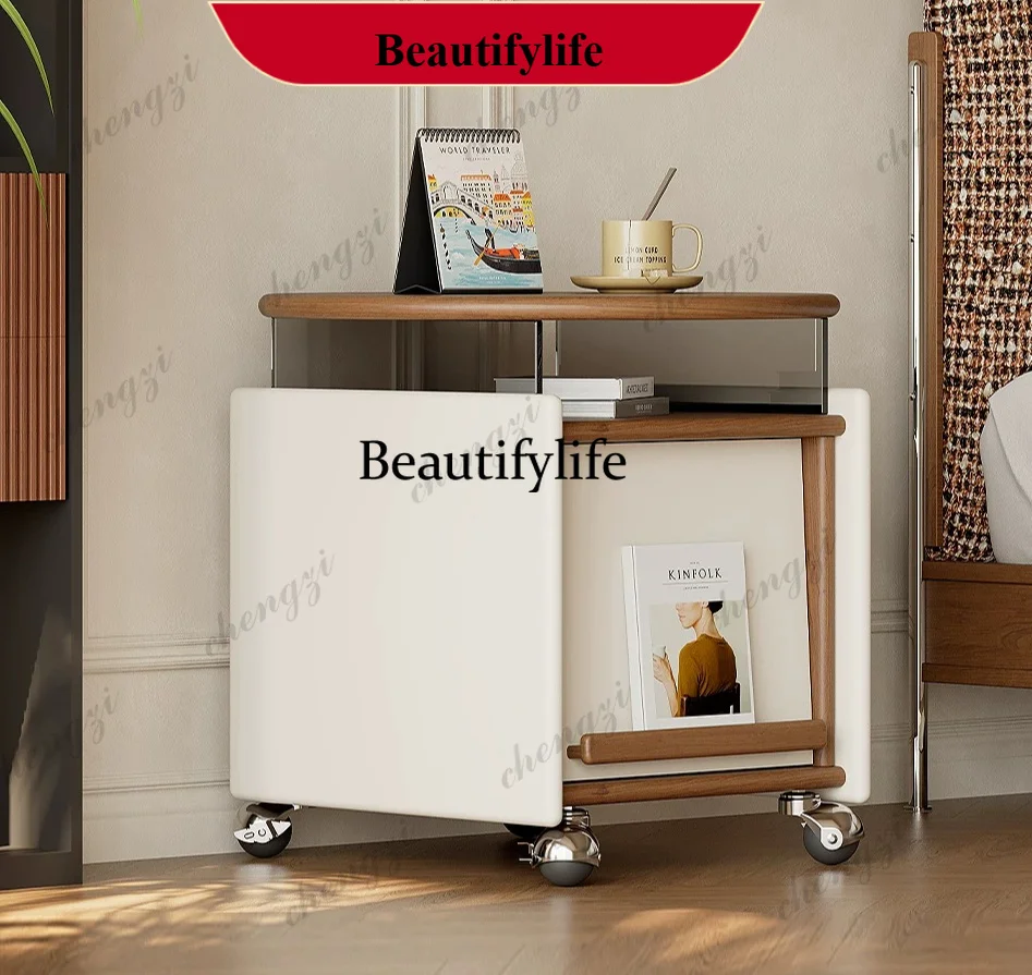 d178 Removable bedside table Solid wood small storage cabinet Bedroom ultra-narrow small apartment Bedside drawer cabinet