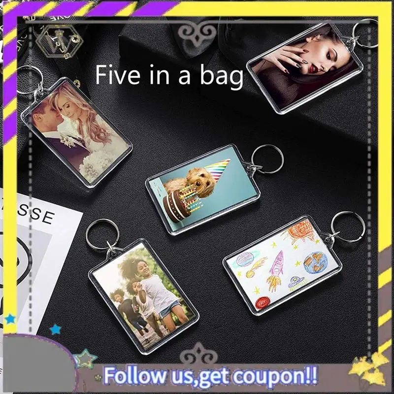 New Picture Keychains Photo Frame Key Chain Pendant Photo Souvenir Decorative Buckle DIY Gift Key Chain Durable