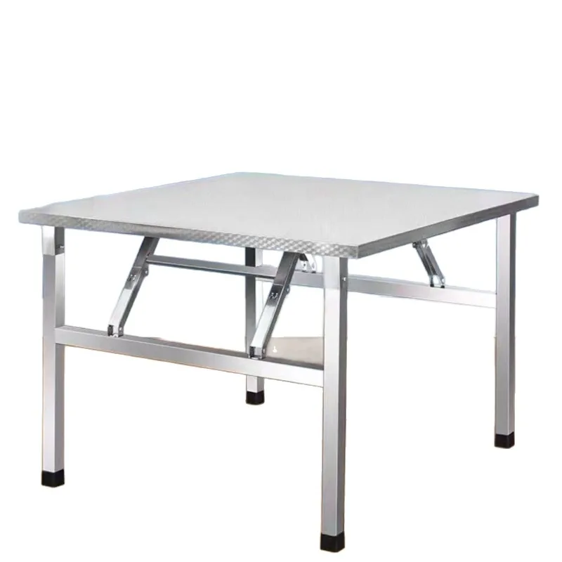 

Stainless steel folding table household dining table