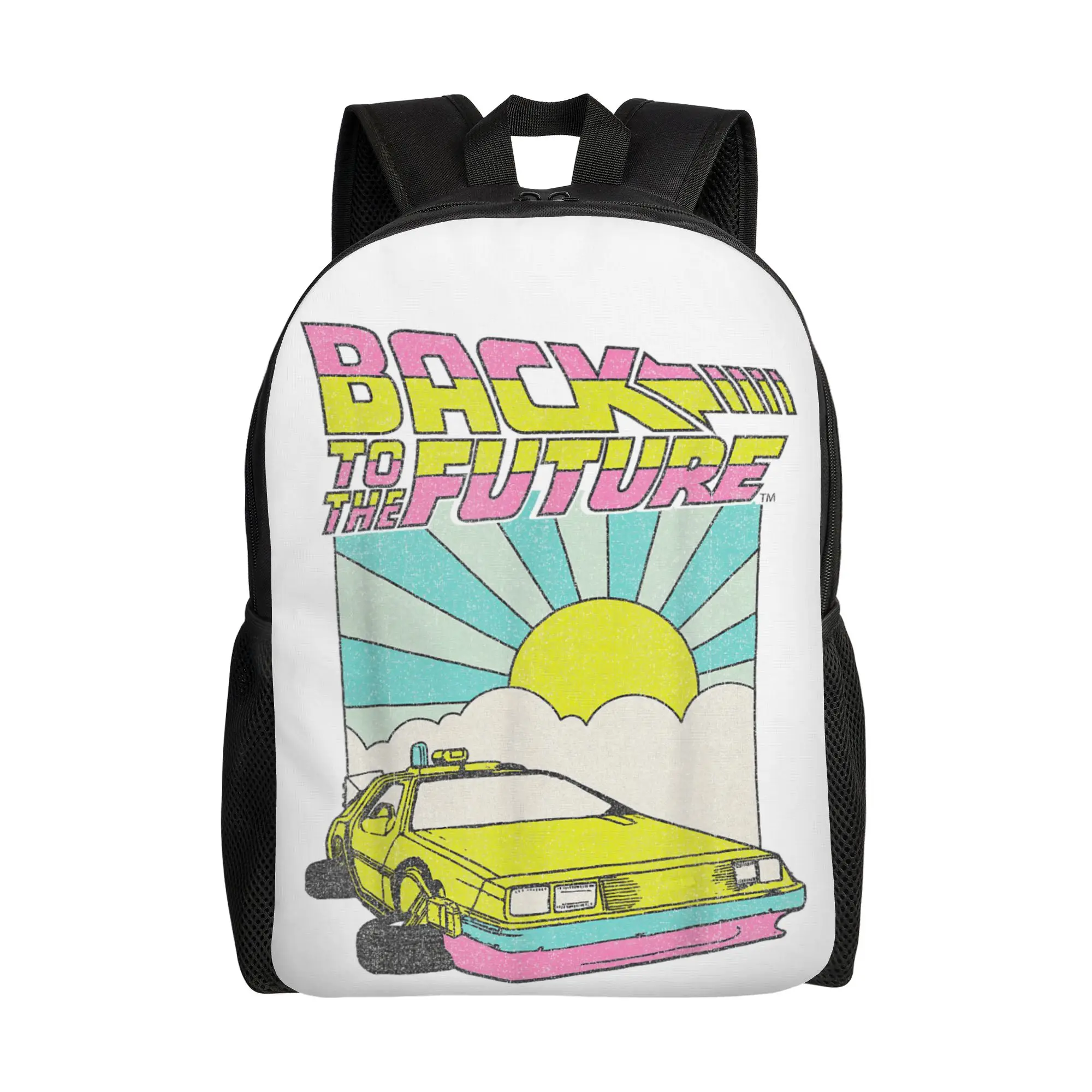 

Повседневный рюкзак Back To The Future DeLorean Sunrise Cartoon, спортивный студенческий деловой рюкзак для мужчин и женщин, сумка через плечо для колледжа