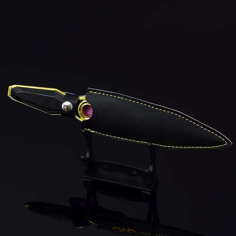 อาวุธดาบ valorant ขนาด22ซม. 2023 kunai รุ่นขอบสีม่วงหนังซามูไรโลหะอาวุธอาวุธของเล่นของขวัญอุปกรณ์ต่อพ่วง