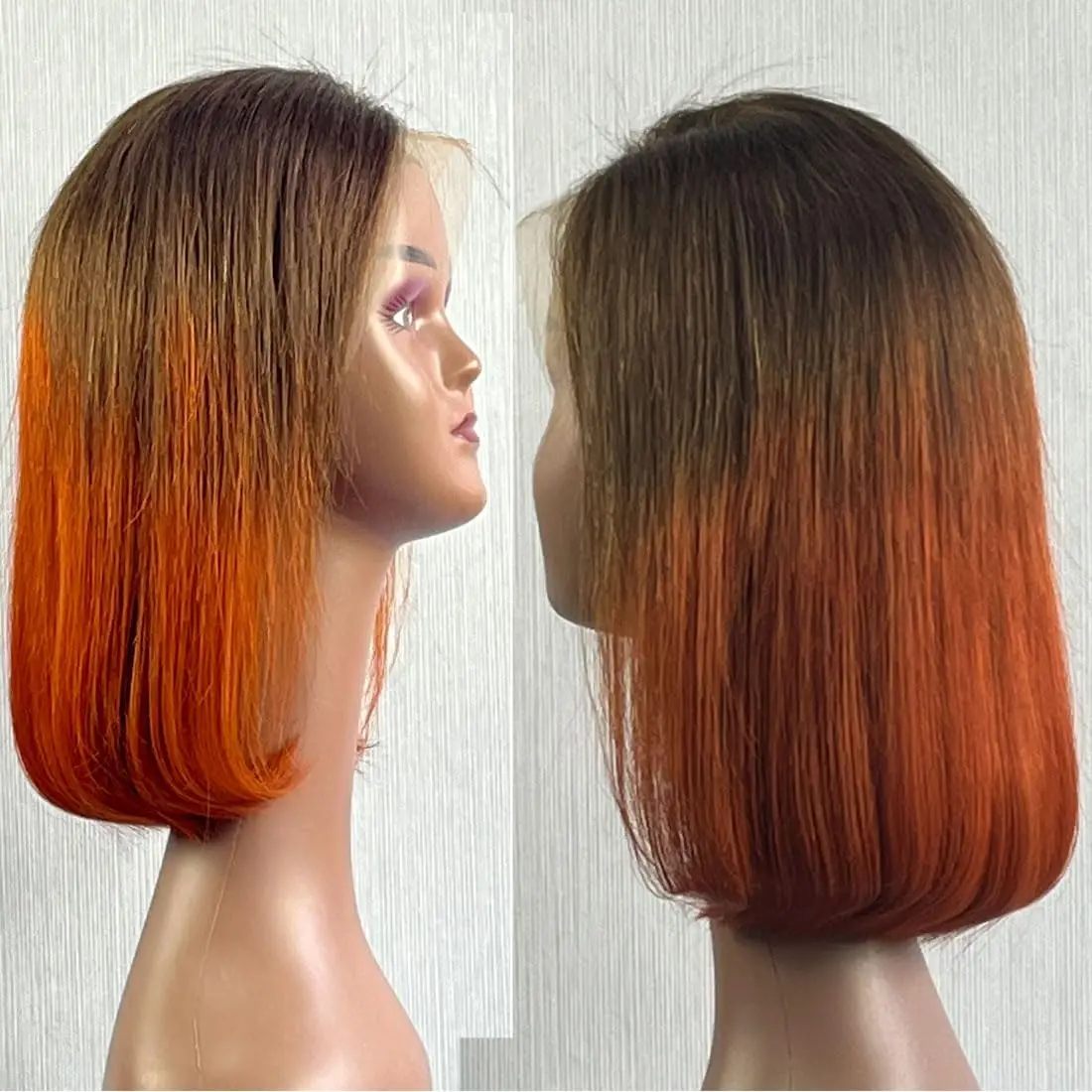 200 Density Ombre Ginger Bob Wigs Human Hair T4/350 Color Brazilian Remy Straight Lace Front Bob Wigs Short Human Hair Bob Wigs