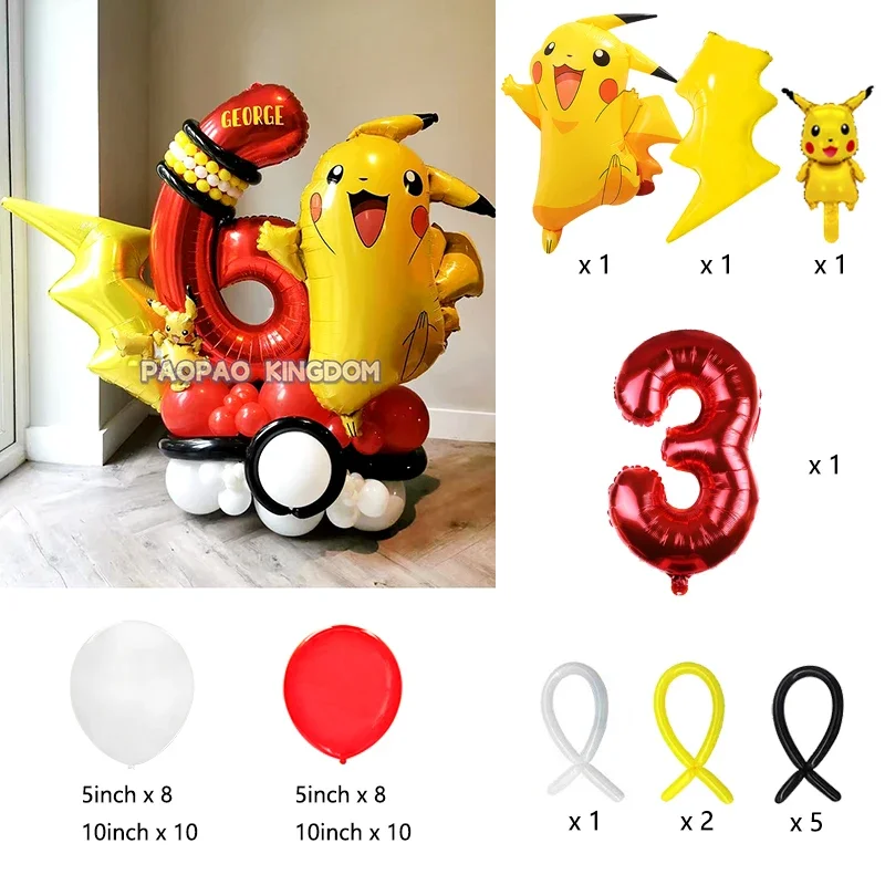 Pokemon Pikachu Folie Ballonnen Set voor Kinderen Verjaardagsfeestje Decoratie Baby Douche Ballon Decoratie Globos - afbeelding 1