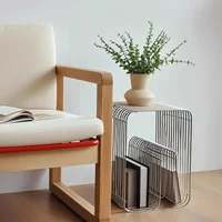 Modern Scandinavian Metal Coffee Table, Stylish Minimalist Style Side Table, with Storage Space for Living Room, Suitable for Magazines and Books 4