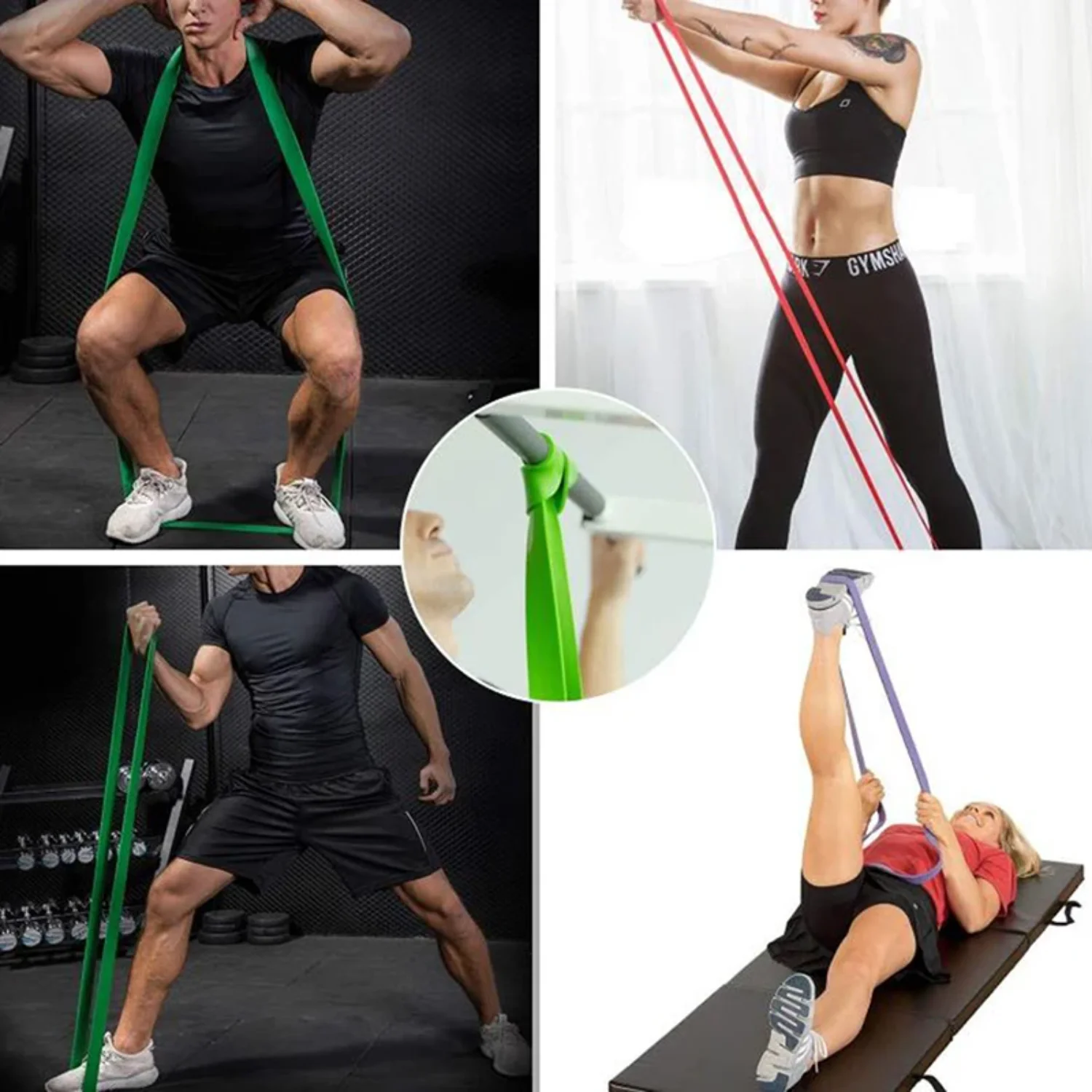 Conjunto de faixas de resistência para exercícios pesados, conjunto de faixas fitness, yoga, academia, puxar, elasticidade com corda de tensão, pernas, guarda de cobra