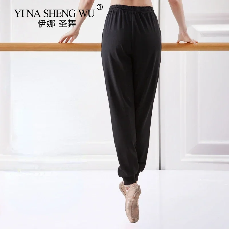 Women's Cotton Ballet Pants High Waisted Tummy Control - Yoga Dance Tight Cropped Trousers for Ballet Practice, Fitness, Casual