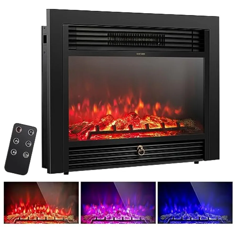 

Electric Fireplace Insert 28.5 Recessed Electric Fireplace Heater with Remote Control 8H Timer for Living Room Ambiance 5 Brigh