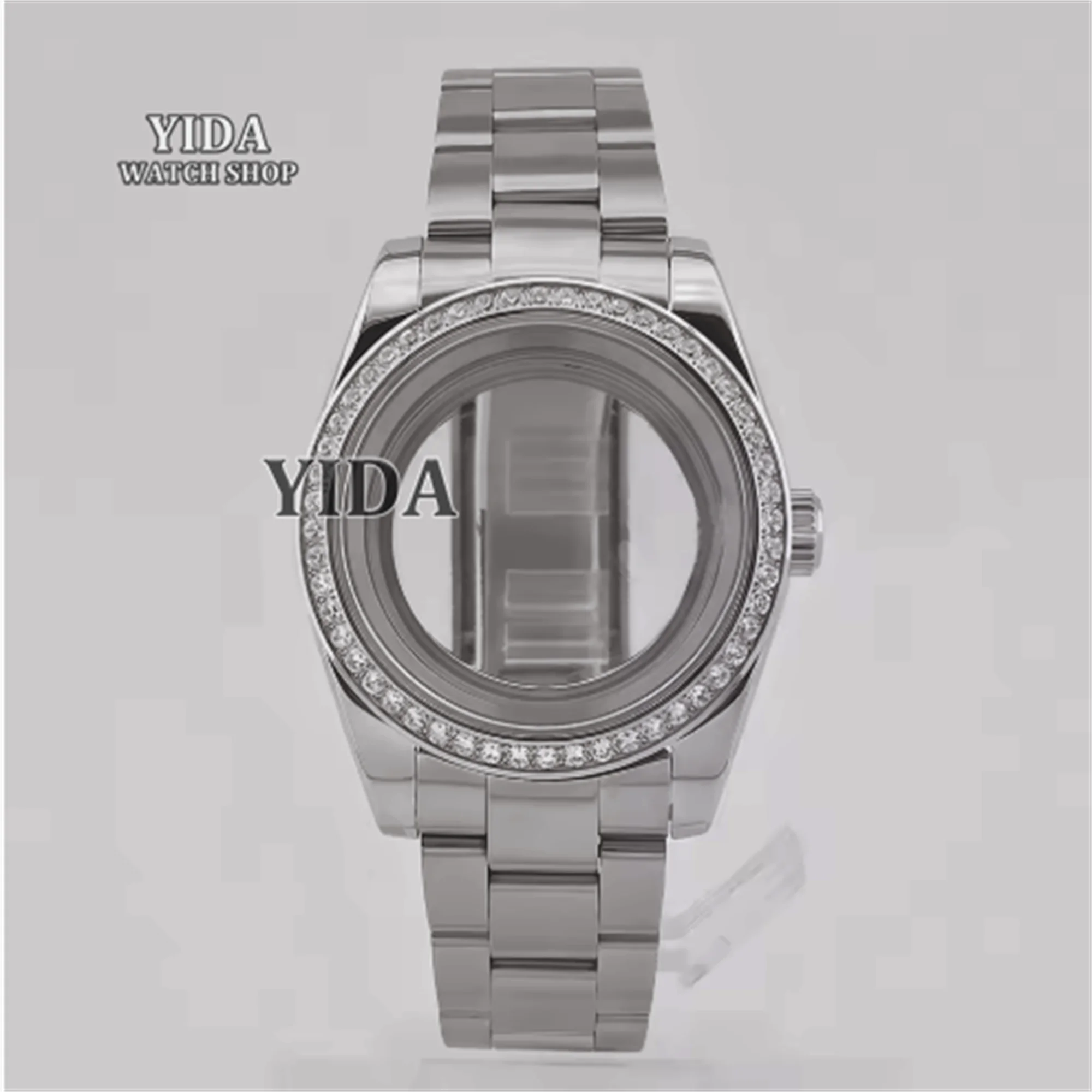 Datejust diamantes caixa de relógio jubileu pulseira 36mm/39mm vidro safira aço inoxidável para nh35 nh36 movimento mod substituições