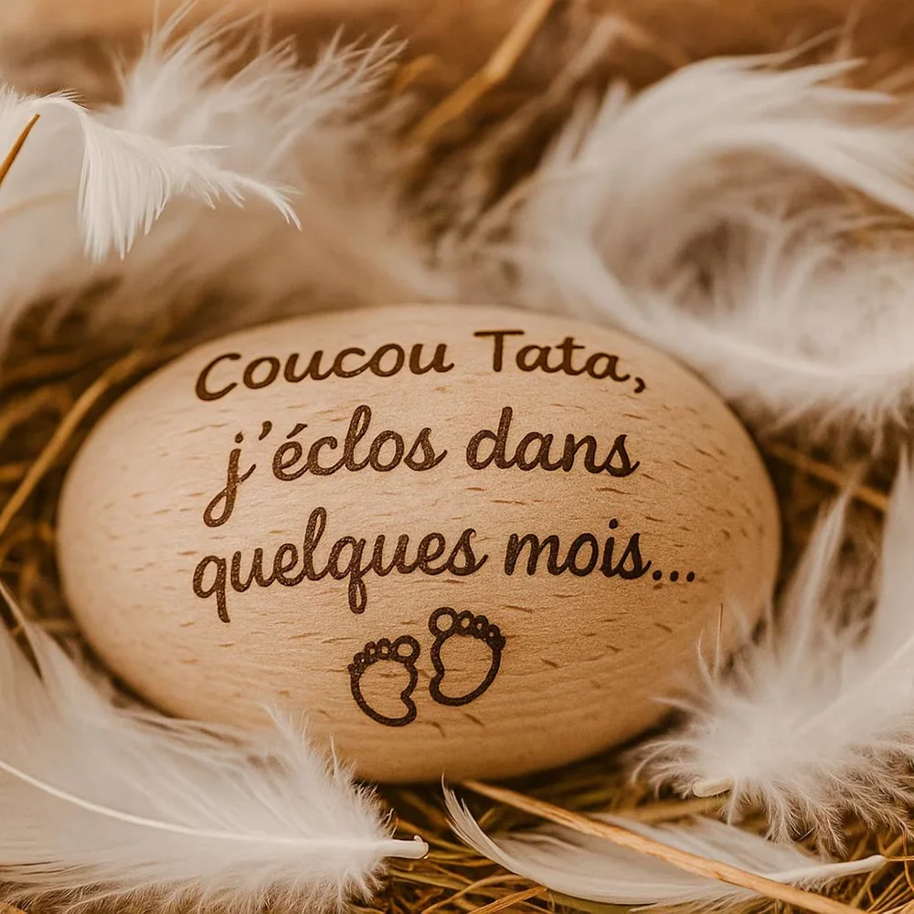 

Custom Wooden Egg Original Pregnancy Announcement Future Godfather Godmother Request Birth Announcement for Close Grandparents