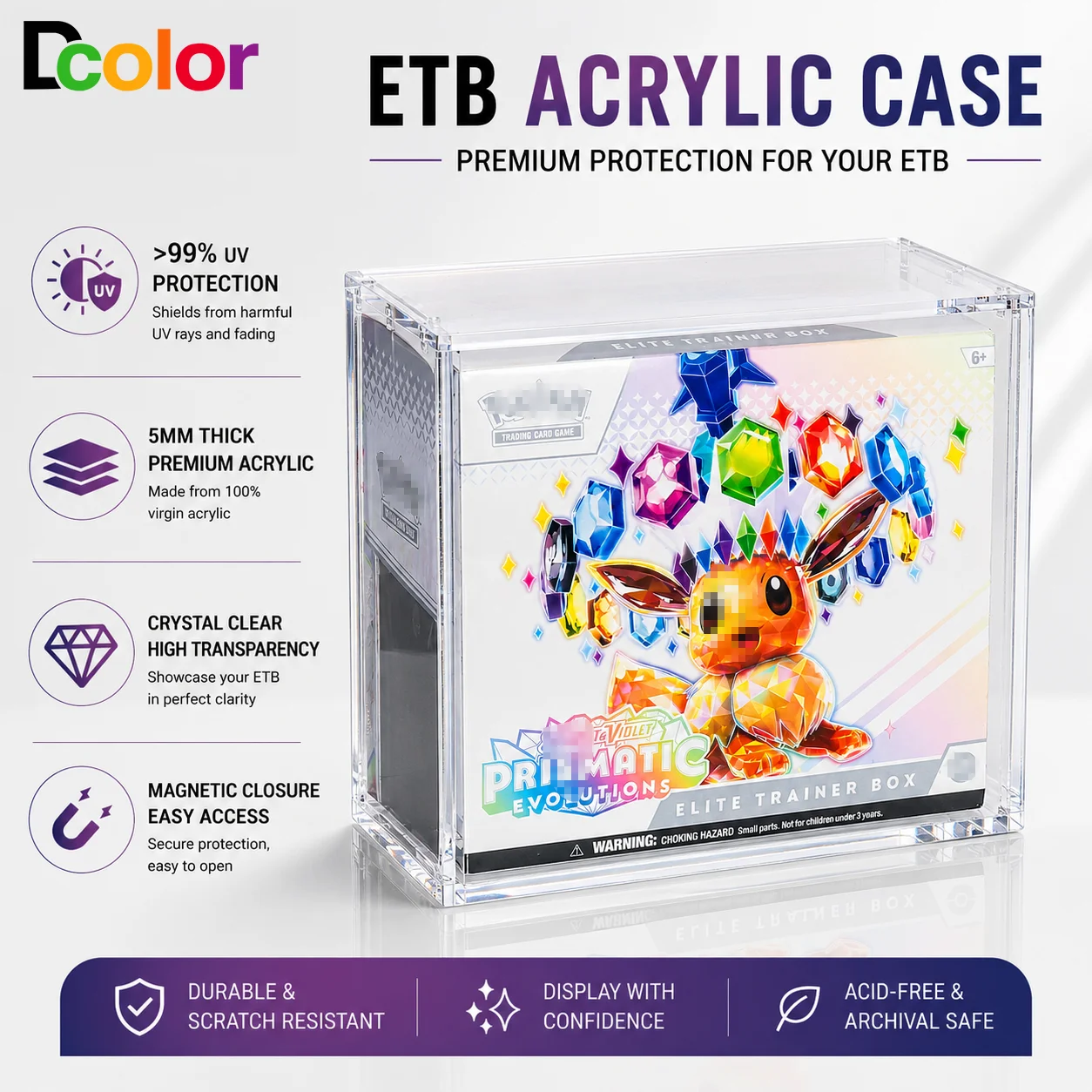 dcolor-エリートトレーナーボックス-アクリルディスプレイケース-etb-アクリルボックス-etb-ケースプロテクター-エリートトレーナーボックス対応