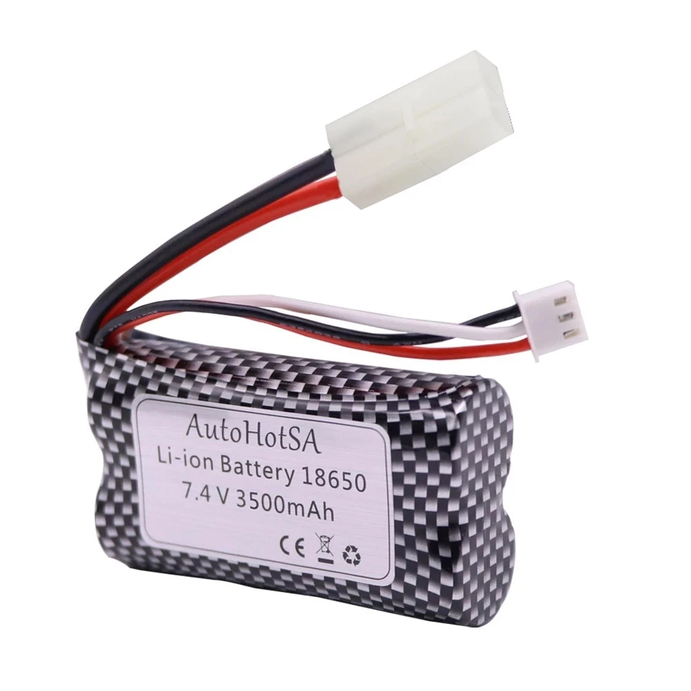Batteria agli ioni di litio 7.4V 3500Mah con caricabatterie per HJ806 henglong 3818 3819 3838 3839 3869 3888 3889 3899 3908 3918 3938 parti del serbatoio RC