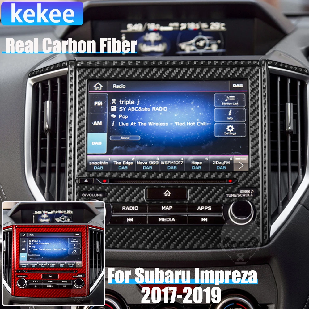 

Автомобильные аксессуары из настоящего углеродного волокна, центральная мультимедийная панель, мягкая наклейка для Subaru Impreza 2017-2019 Crosstrek 2018-2021