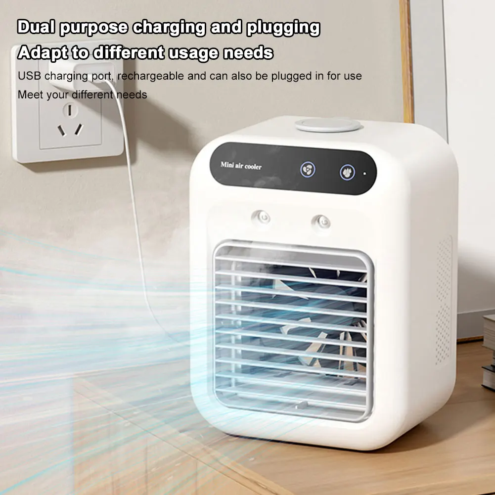 مروحة سطح المكتب USB بسرعتين، مروحة تبريد شخصية، مروحة طاولة هادئة مع مرطب لغرفة النوم والمكتب والتخييم