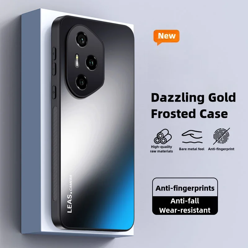 Case for Huawei Honor 300 Pro 5G Frosted Dazzling Gold Silicone Protection Hard Phone Cover Honor300Pro AMP AN00 AMM AN00 Shell