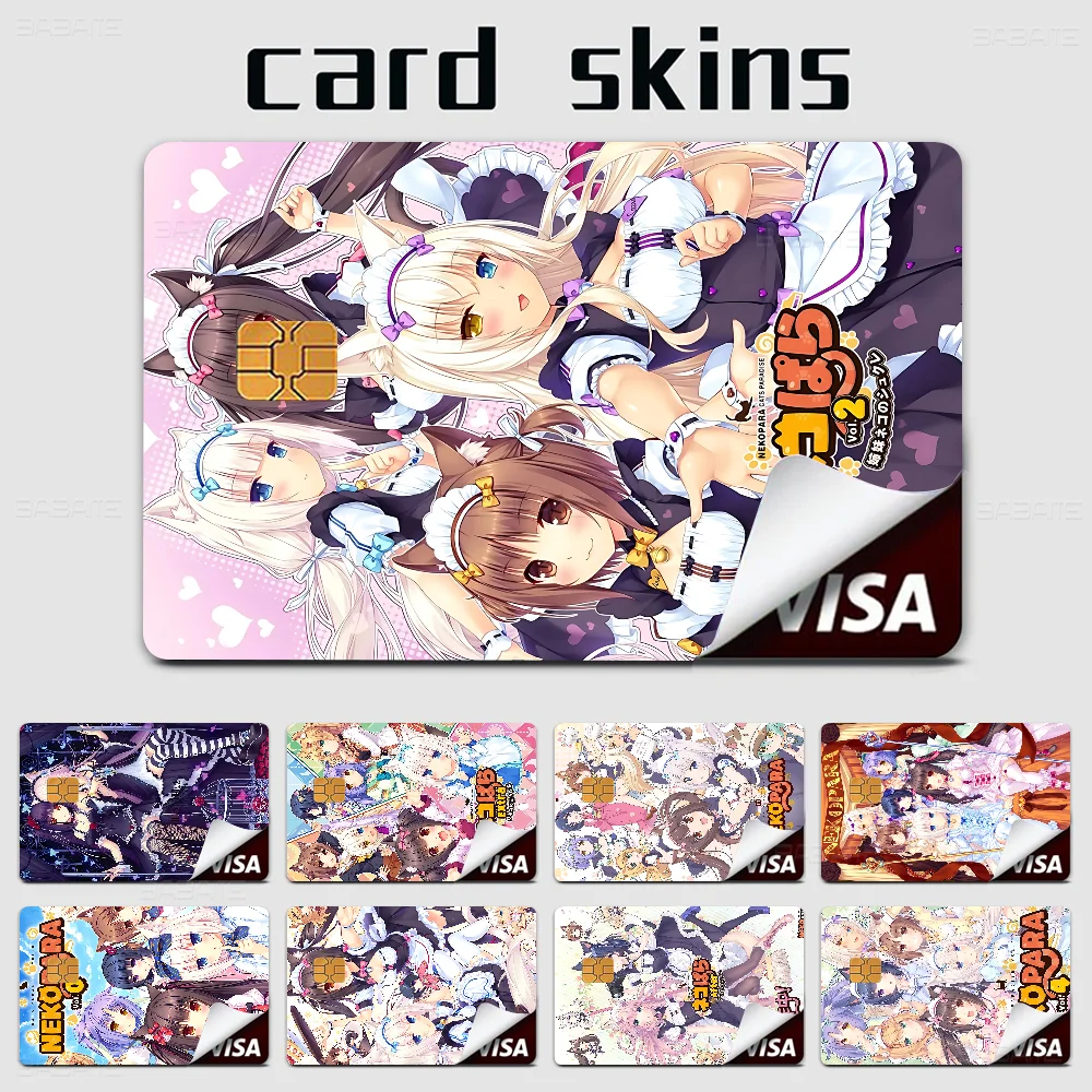 Nekopara Neko Para Chocola Vanilla Anime Anime Cartoon Bear Skin Sticker Film Tape Case For Big Credit Debit Card Front Side