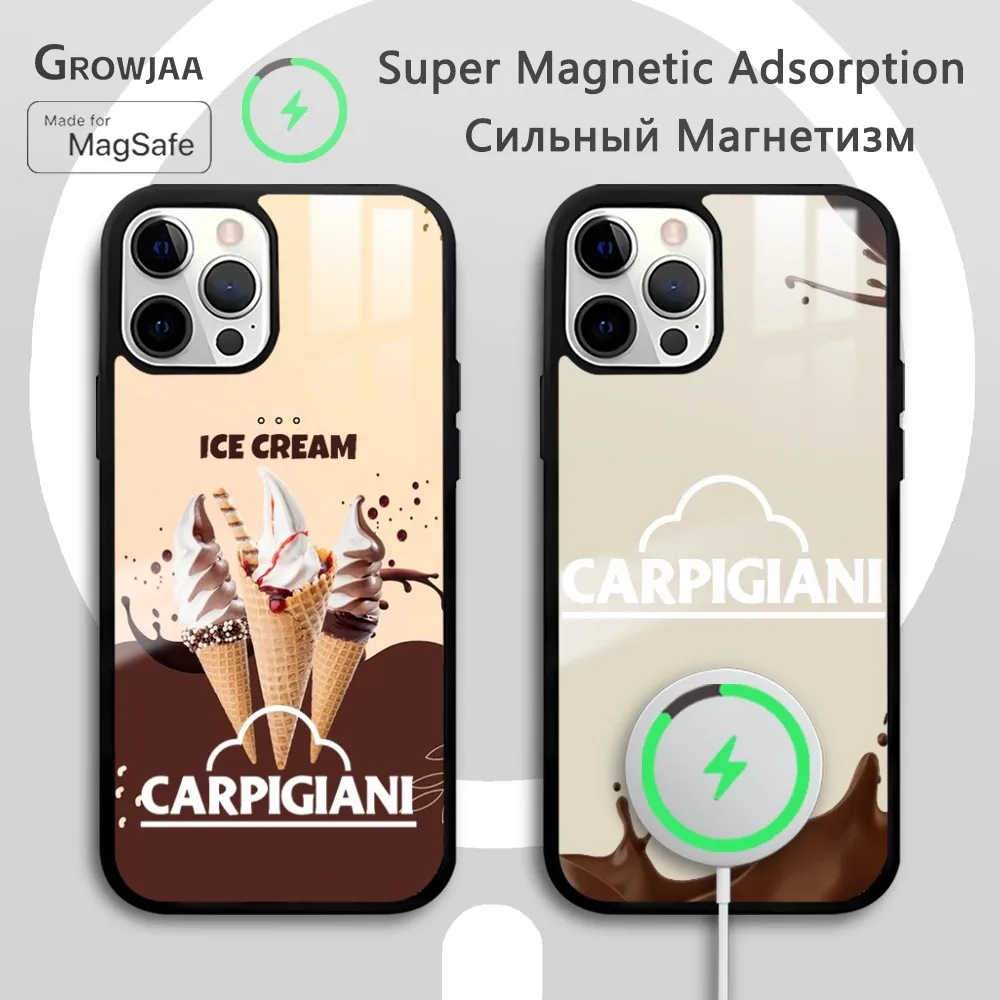 

C-Carpigianies Ice cream Phone Case For iPhone 16 15 14 13 12 11 Pro Max Plus Mini New Magsafe Mirror Wireless Magnetic Funda