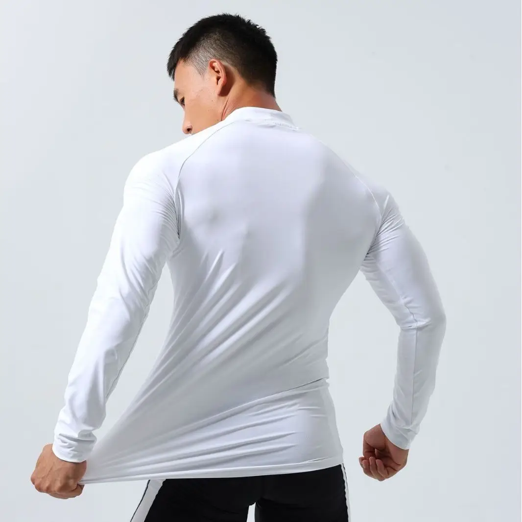 Men\'s Spring Round Neck Warm Long Sleeve Sports Quick Dry Outdoor Tight Leisure Running Fitness Super Elastic Breathable