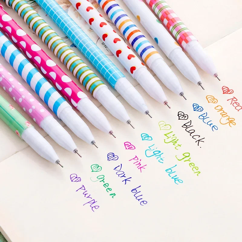 

10Pcs/Box Cute Stationery 10 Colour Gel Pen Set 0.5mm Ink Cartoon Animal Unicorn Office Supplies Back to School Christmas Gifts