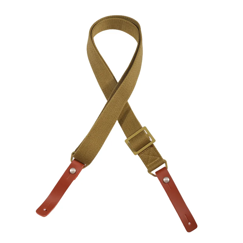 Outdoor Rifle Sling Rope With Rope Technique Adjustable Weaving Cotton Cloth Fan Seat Belt Double-point Lanyard Shoulder strap