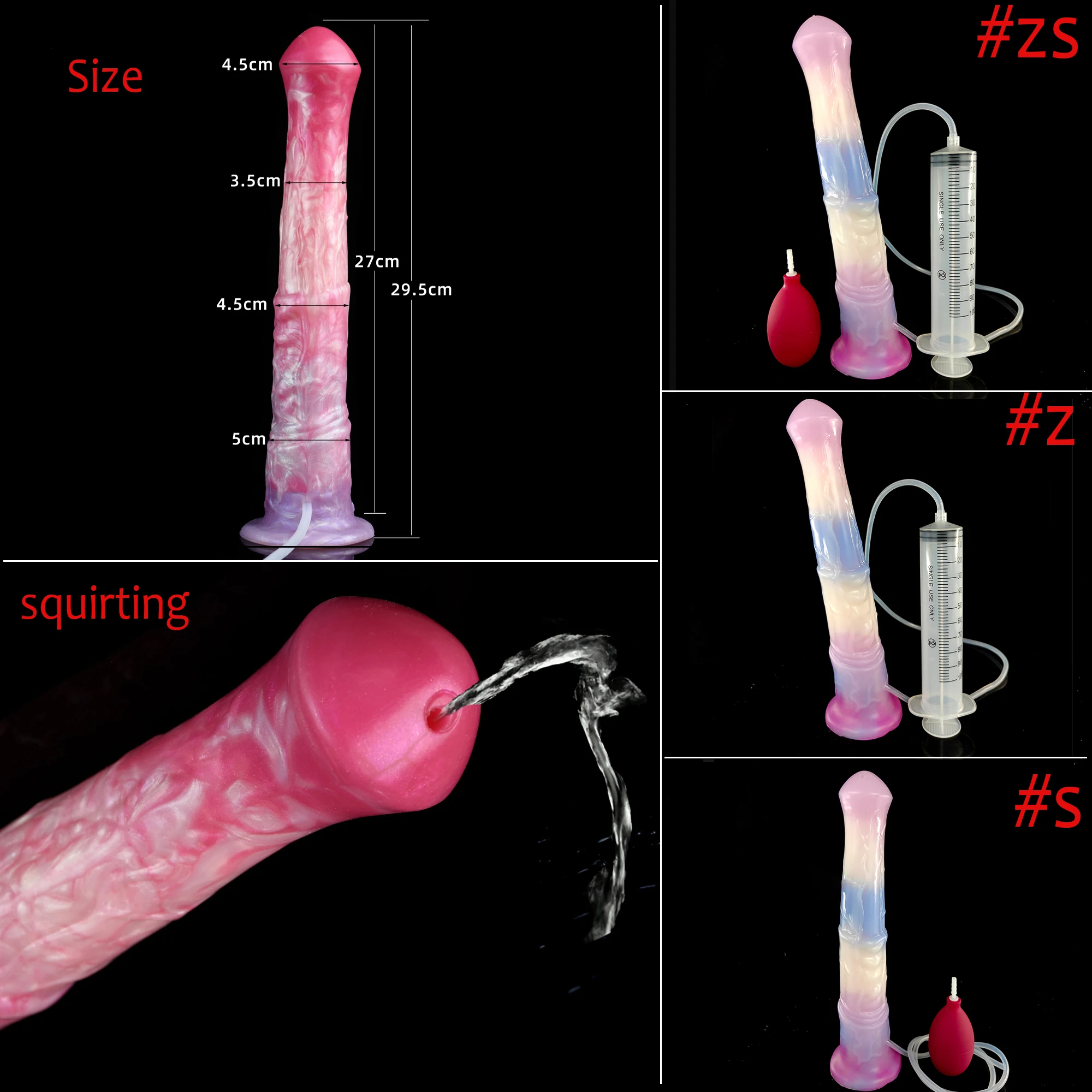 FAAK Remote Control Vibrator Squirting Horse Dildo With Sucker Luminous Ejaculation  Penis Glow in Dark Sex Toys For Women - view 6