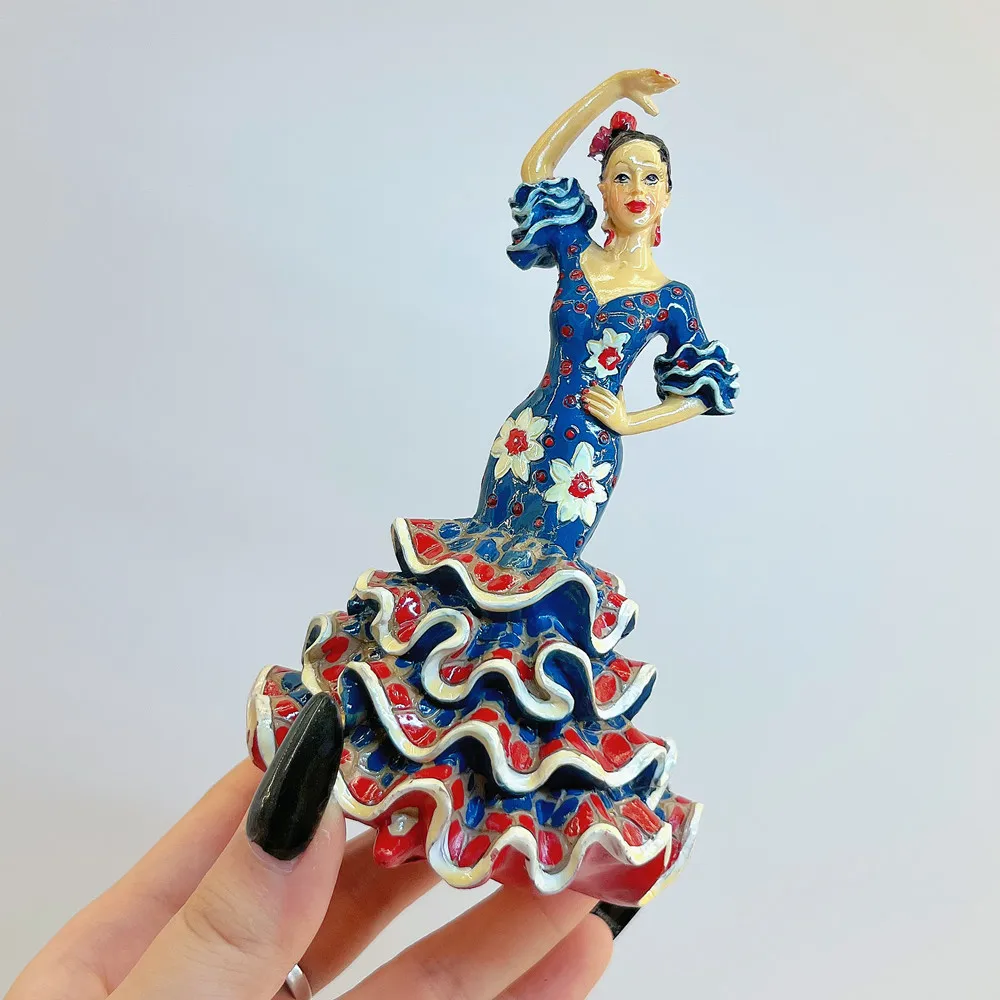 Assorted Spanish Flamenco Dancers Resin Figurine Set, Spain Folk Dance Souvenir, Cultural Decor Gift & Collectible