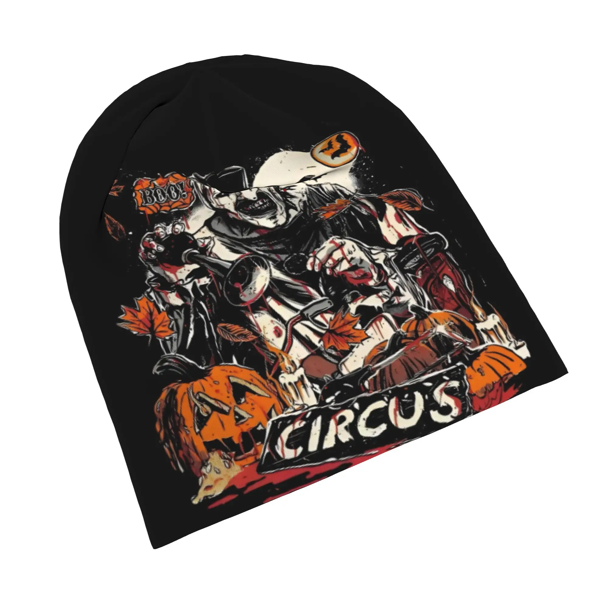 Terrifier Halloween Pumpkin Bat Bonnet Hats Vintage Outdoor Horror Movie Skullies Beanies Hats Unisex Warm Dual-use Caps