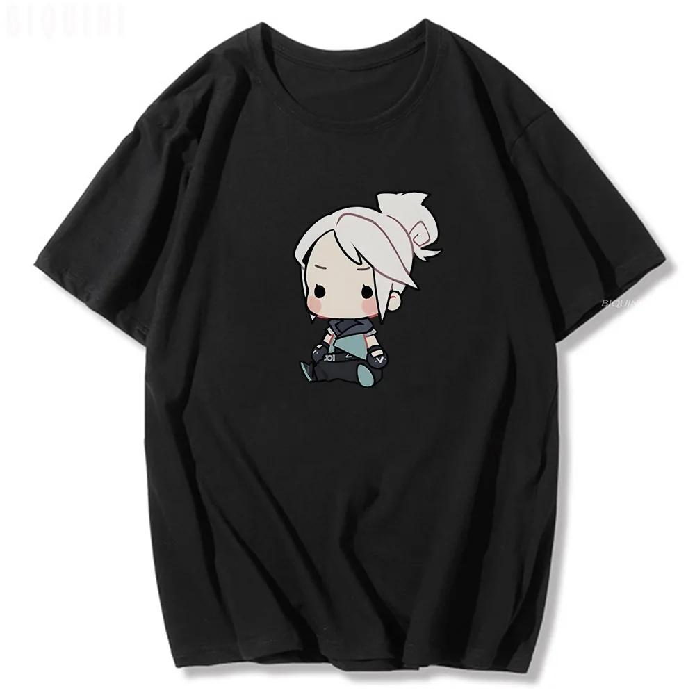 Game Valorant Cartoon Omen Viper Reyna Sova Kawaii Cotton T Shirt Men Women Fashion Cool Vintage Summer Y2k Anime Manga T-shirts