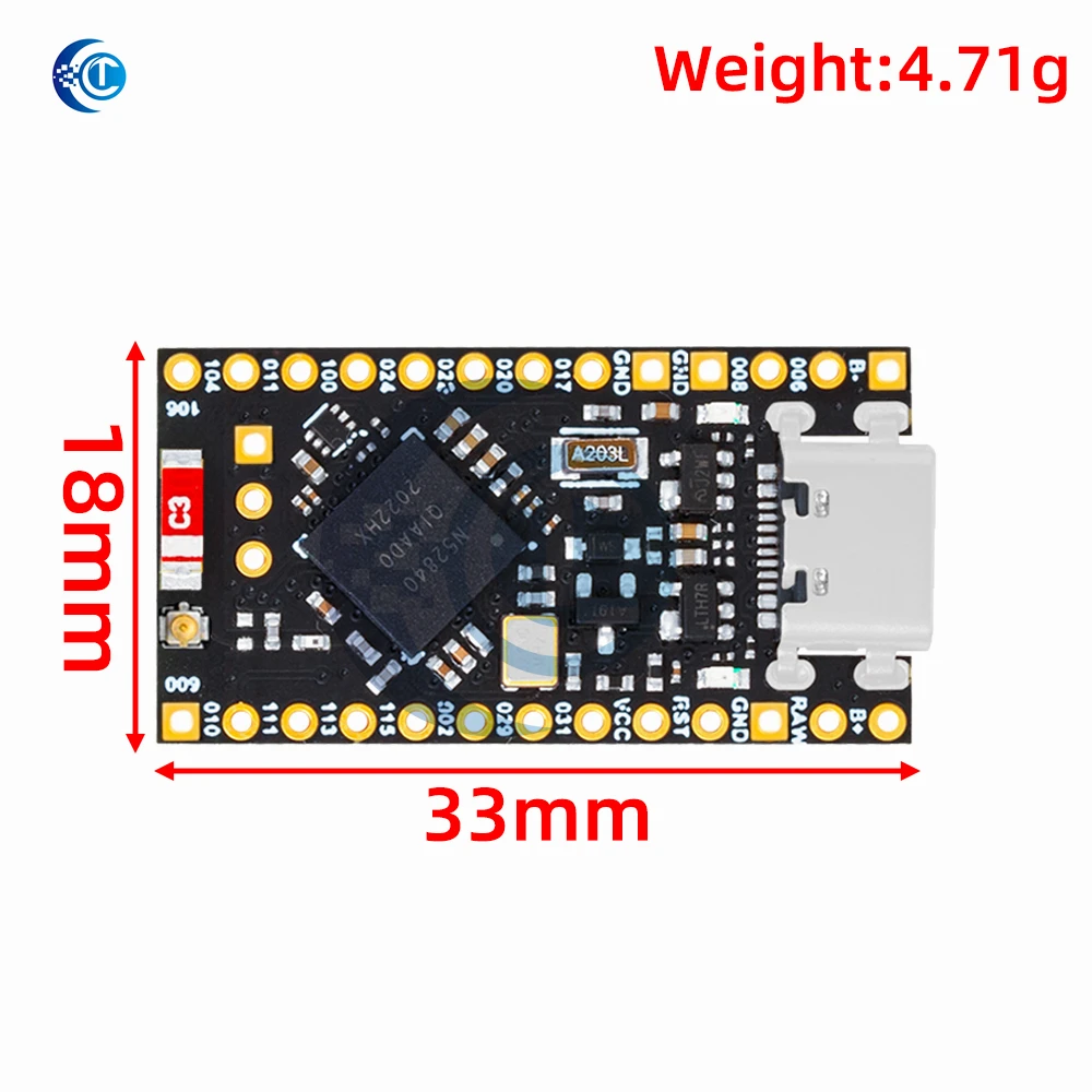 NRF52840 – wyjątkowo mała płytka programistyczna, kompatybilna z Nice!Nano V2.0, oferująca funkcje zarządzania ładowaniem Bluetooth i obsługą mikrokontrolera Pro Micro NRF52840. — zdjęcie produktu 6