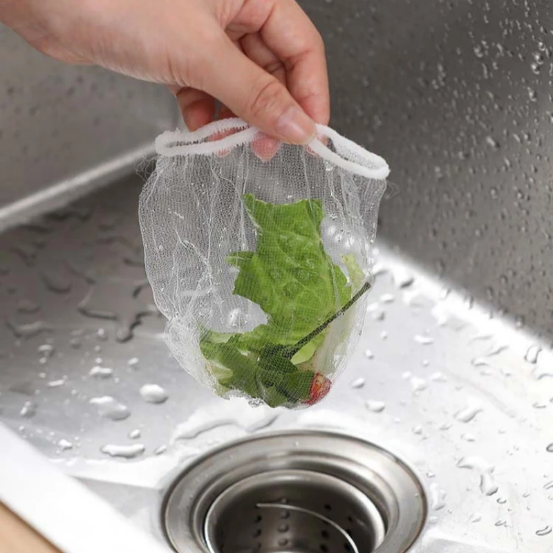 100pcs Disposable Sink Filter Mesh Bags Kitchen Sink Strainer Drain Hole Anti-Blocking Garbage Bag Cleaning Strainers Net