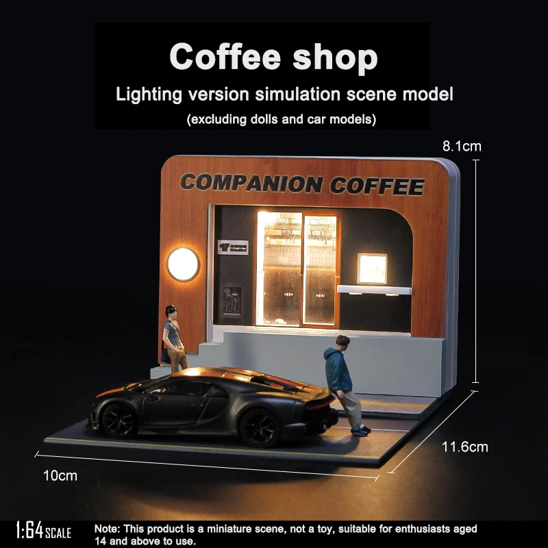 1/64 Tavern Restaurant Model Scene with Lamp Version Simulation Model Scene Decoration Collect (Excluding dolls and car models)